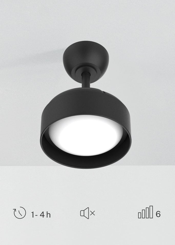 WIND CLEAR LAMP - Ventoinha de teto 40W silenciosa Ø55cm com pás retráteis e luz LED, imagem da galeria 6