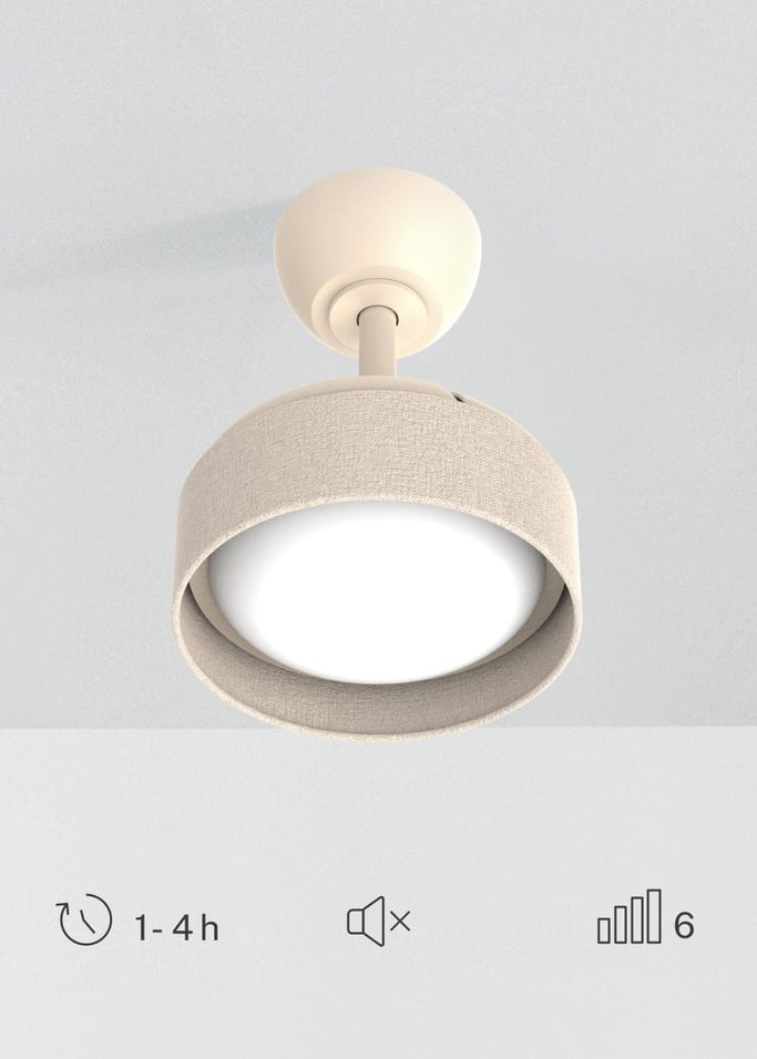 WIND CLEAR LAMP - Ventoinha de teto 40W silenciosa Ø55cm com pás retráteis e luz LED, imagem da galeria 6