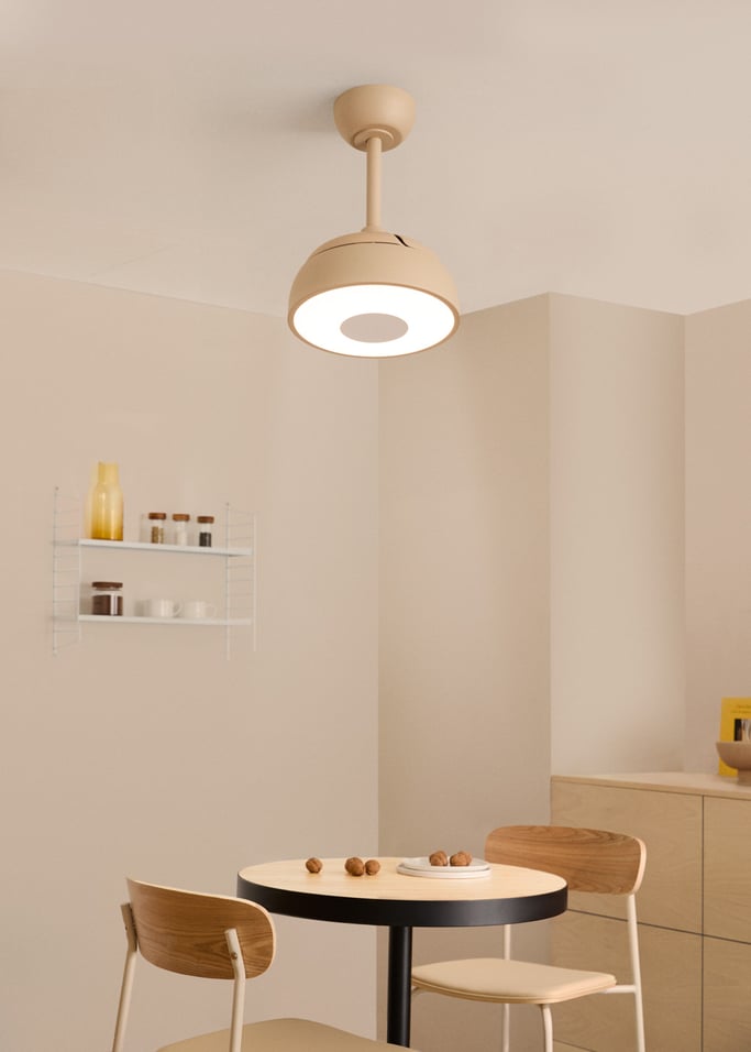 WIND CLEAR CUP - Ventilador de teto 40W silencioso Ø55cm lâminas retrácteis com luz LED, imagem da galeria 1