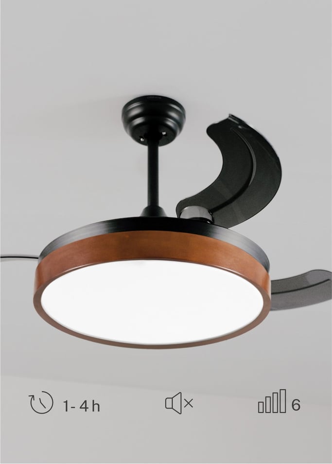 WIND CLEAR - Ventilador de teto 40W com lâminas retrácteis silenciosas e luz LED de vários tamanhos
, imagem da galeria 6
