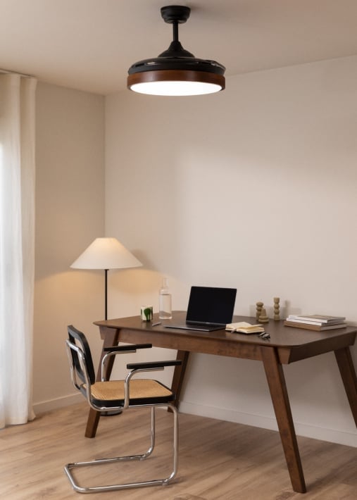 Comprar WIND CLEAR - Ventilador de teto 40W com lâminas retrácteis silenciosas e luz LED de vários tamanhos
