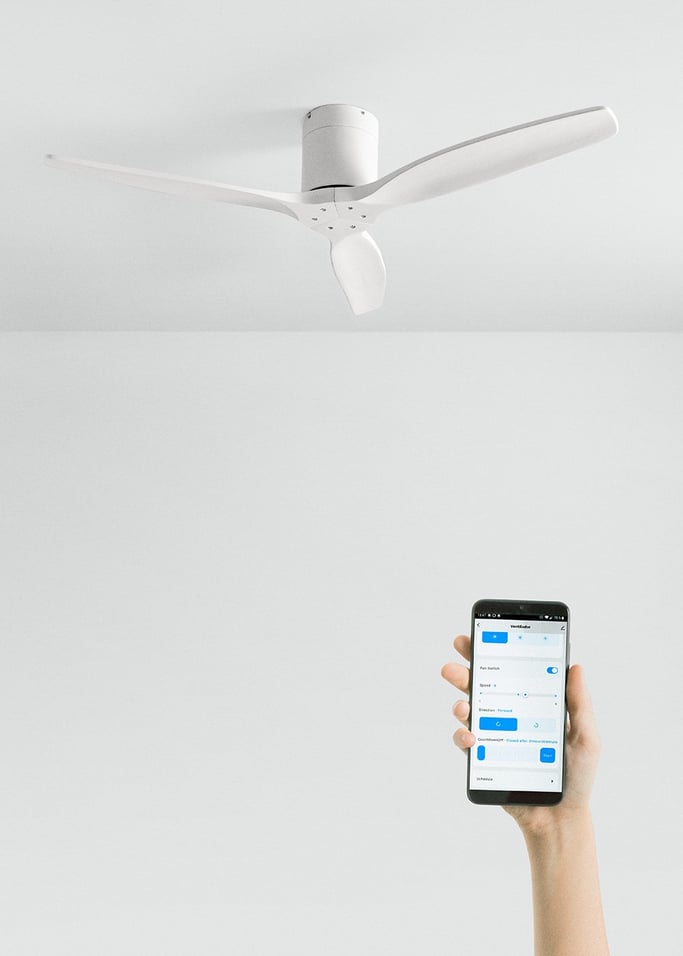 WIND CALM - Ventilador de teto silencioso de 40 W com pás técnicas em ABS de vários tamanhos, imagem da galeria 2