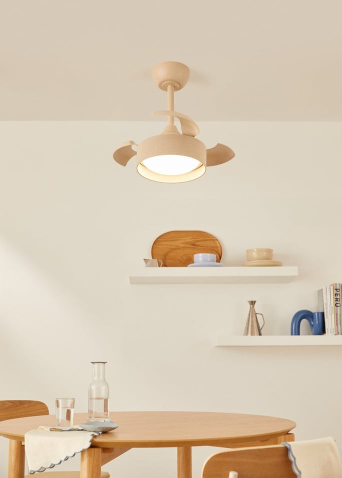 WIND CLEAR LAMP - Ventoinha de teto 40W silenciosa Ø55cm com pás retráteis e luz LED, imagem da galeria 3