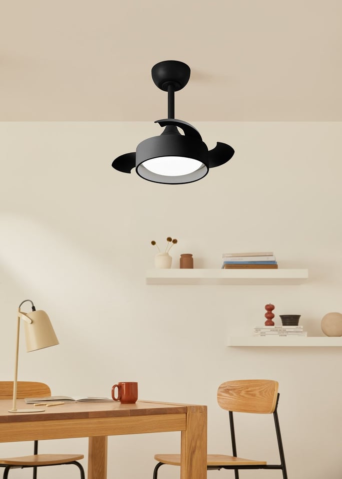 WIND CLEAR LAMP - Ventoinha de teto 40W silenciosa Ø55cm com pás retráteis e luz LED, imagem da galeria 3
