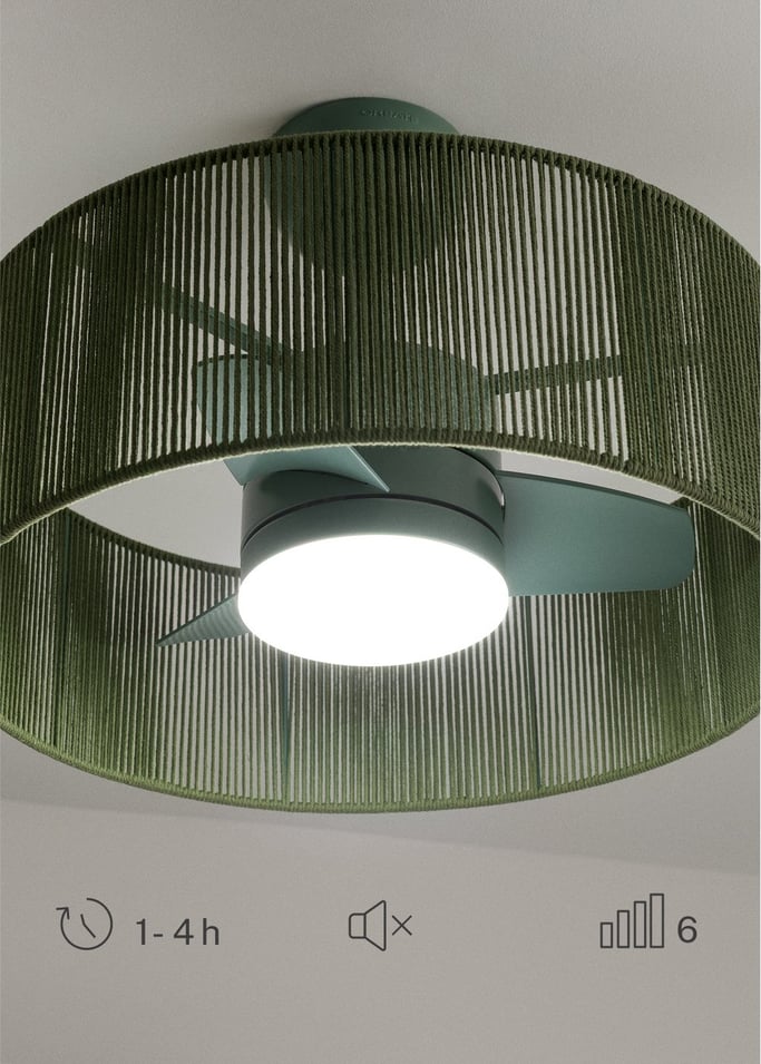 WIND LAMP WOVEN - Ventoinha de teto silenciosa 25W com luz LED, imagem da galeria 5