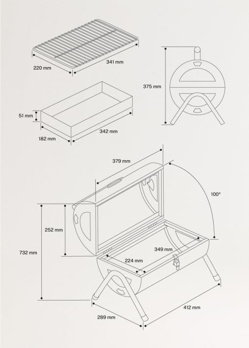 Comprar BBQ SMOKEY COMPACT - Grelhador defumador a carvão portátil