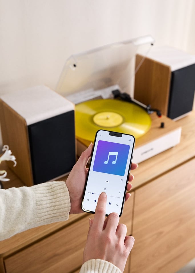 RECORD PLAYER PRO - Toca-discos com 2 alto-falantes externos, Bluetooth e saída RCA, imagem da galeria 2