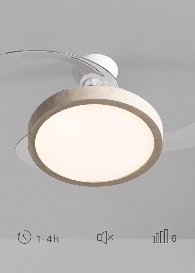 WIND CLEAR STUDIO - Ventoinha de teto 40W silenciosa com pás retráteis e luz LED, vários tamanhos, imagem da galeria 5