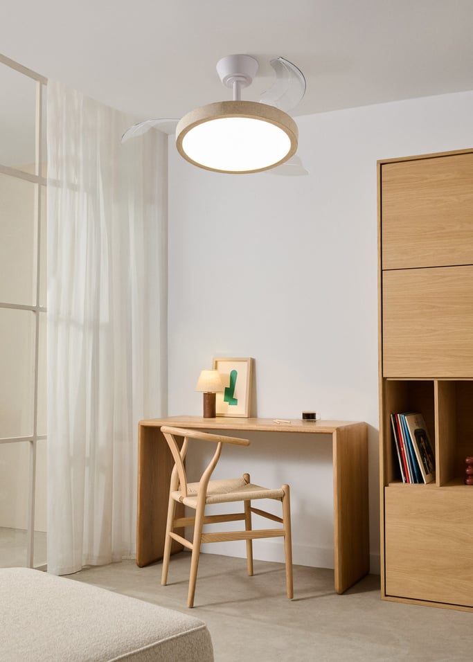 WIND CLEAR STUDIO - Ventoinha de teto 40W silenciosa com pás retráteis e luz LED, vários tamanhos, imagem da galeria 3