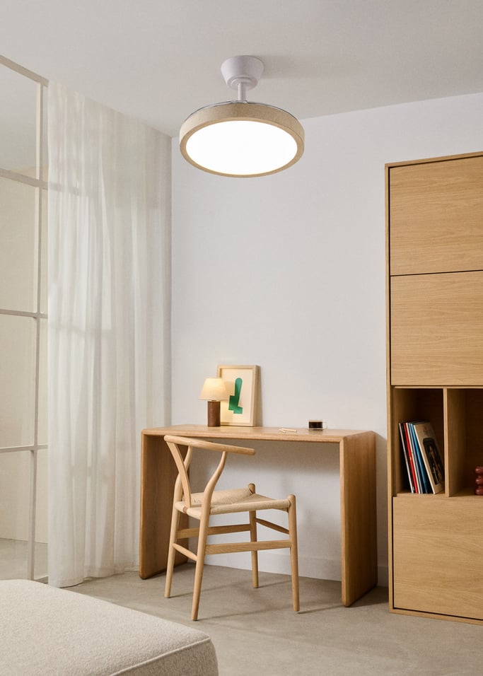 WIND CLEAR STUDIO - Ventoinha de teto 40W silenciosa com pás retráteis e luz LED, vários tamanhos, imagem da galeria 1