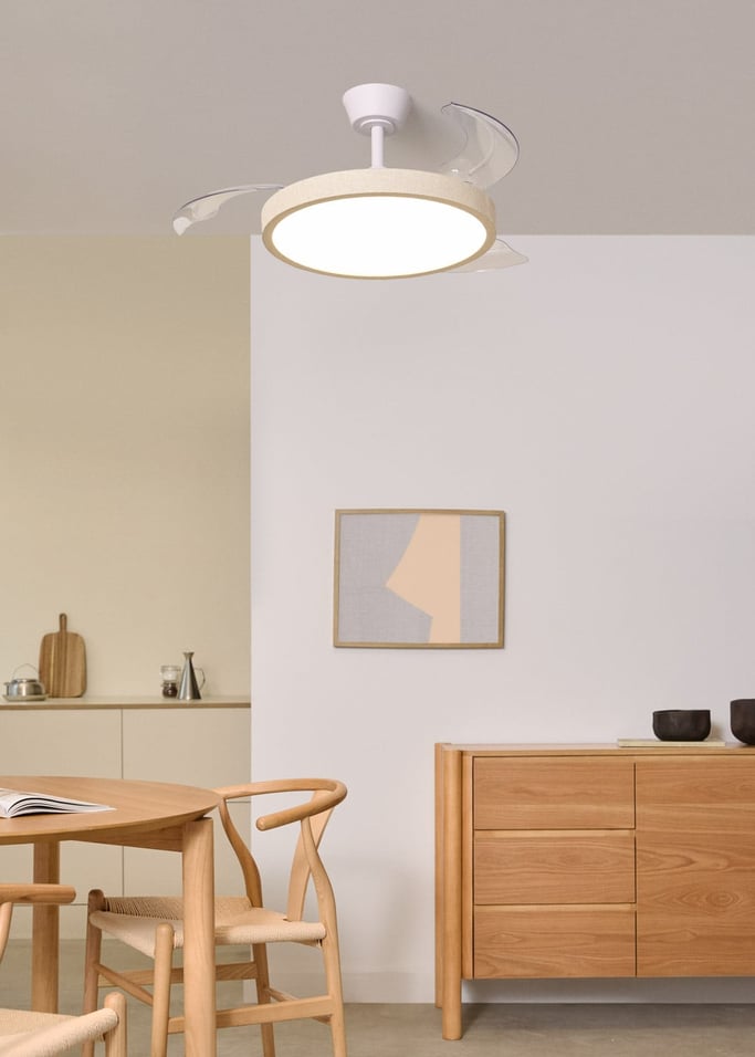 WIND CLEAR STUDIO - Ventoinha de teto 40W silenciosa com pás retráteis e luz LED, vários tamanhos, imagem da galeria 3