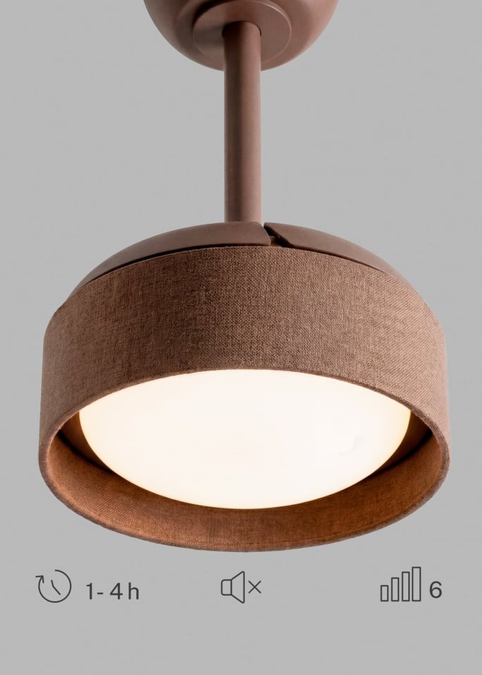 WIND CLEAR LAMP - Ventoinha de teto 40W silenciosa Ø55cm com pás retráteis e luz LED, imagem da galeria 7