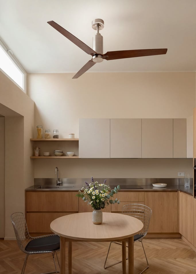 WIND FORMA - Ventoinha de teto silenciosa 45 W Ø152 cm com luz ambiente opcional, imagem da galeria 1