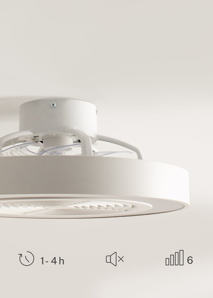 WIND CLEAR EASY - Ventoinha de teto silenciosa 40W Ø50 cm com pás ocultas e luz LED, imagem da galeria 5