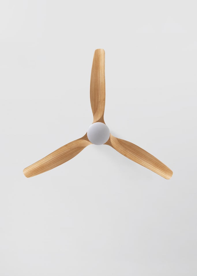 WIND CALM CUSTOM RATTAN - Ventilador de teto 40W silencioso Ø132 cm com luz LED no corpo e lâmpada, imagem da galeria 7