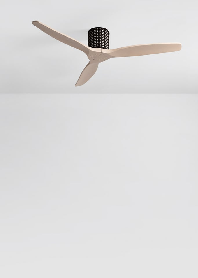 WIND CALM CUSTOM RATTAN - Ventilador de teto 40W silencioso Ø132 cm com luz LED no corpo e lâmpada, imagem da galeria 5