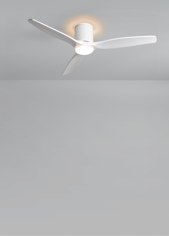 WIND CALM CUSTOM RATTAN - Ventilador de teto 40W silencioso Ø132 cm com luz LED no corpo e lâmpada, imagem da galeria 3