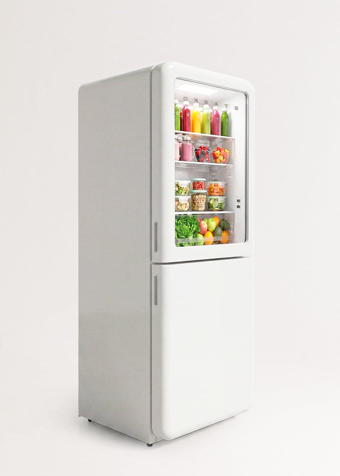 FRIDGE RETRO KNOCK KNOCK 401L - Frigorífico combinado No Frost de 401 L com janela de visualização de estilo retro, imagem da galeria 8