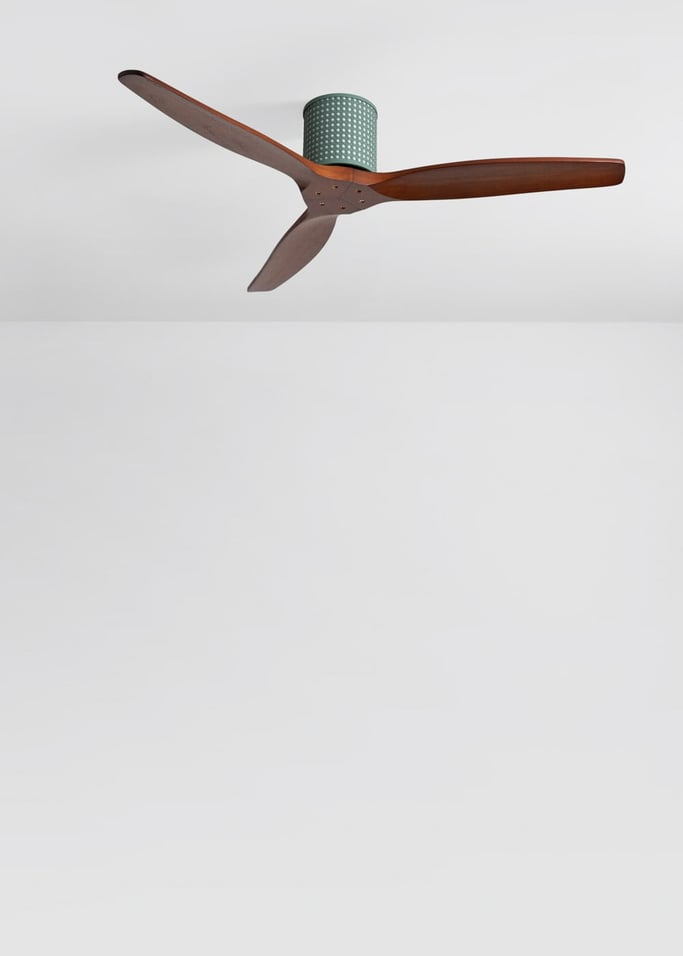 WIND CALM CUSTOM RATTAN - Ventilador de teto 40W silencioso Ø132 cm com luz LED no corpo e lâmpada, imagem da galeria 2