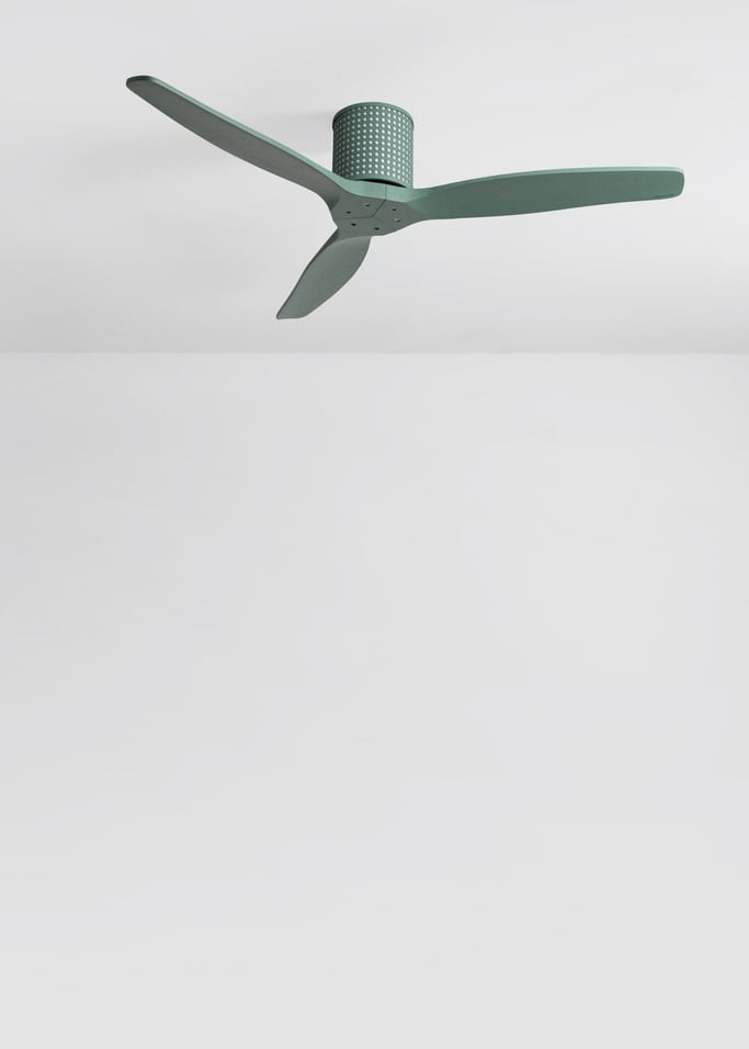 WIND CALM CUSTOM RATTAN - Ventilador de teto 40W silencioso Ø132 cm com luz LED no corpo e lâmpada, imagem da galeria 2