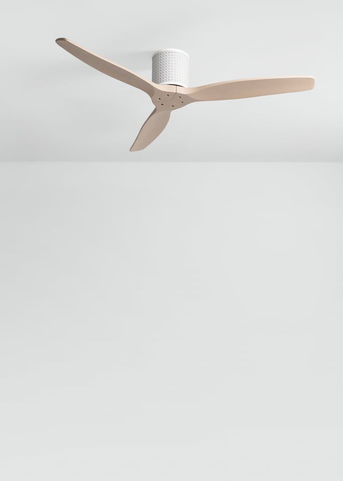 WIND CALM CUSTOM RATTAN - Ventilador de teto 40W silencioso Ø132 cm com luz LED no corpo e lâmpada, imagem da galeria 2