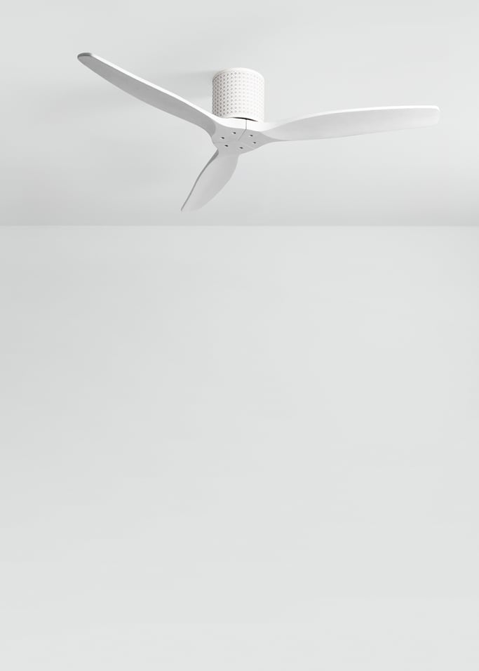 WIND CALM CUSTOM RATTAN - Ventilador de teto 40W silencioso Ø132 cm com luz LED no corpo e lâmpada, imagem da galeria 3
