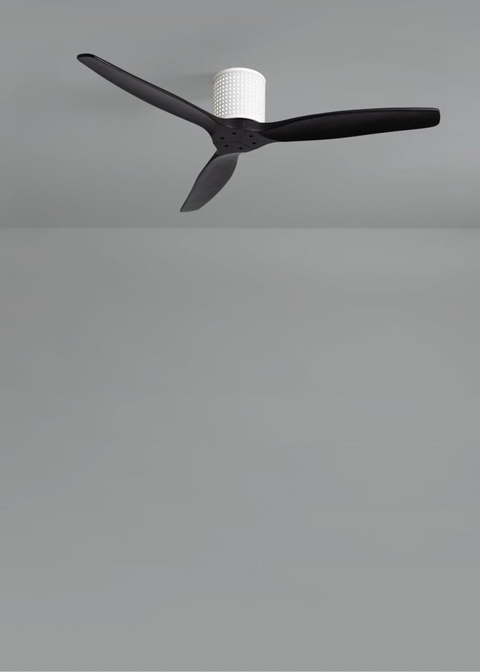 WIND CALM CUSTOM RATTAN - Ventilador de teto 40W silencioso Ø132 cm com luz LED no corpo e lâmpada, imagem da galeria 4