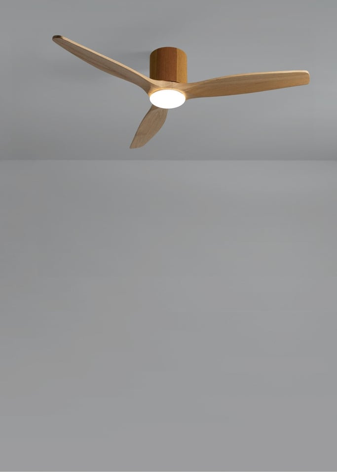 WIND CALM CUSTOM WOVEN - Ventoinha de teto silenciosa 40W Ø132 cm em madeira 100% com luz LED, imagem da galeria 4