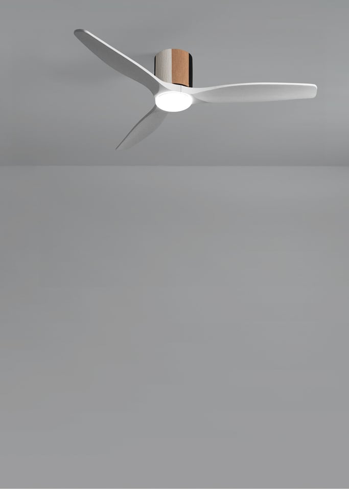 WIND CALM CUSTOM WOVEN - Ventoinha de teto silenciosa 40W Ø132 cm em madeira 100% com luz LED, imagem da galeria 3