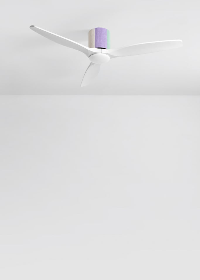 WIND CALM CUSTOM WOVEN - Ventoinha de teto silenciosa 40W Ø132 cm em madeira 100% com luz LED, imagem da galeria 2