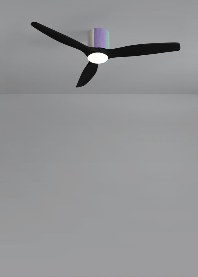 WIND CALM CUSTOM WOVEN - Ventoinha de teto silenciosa 40W Ø132 cm em madeira 100% com luz LED, imagem da galeria 4