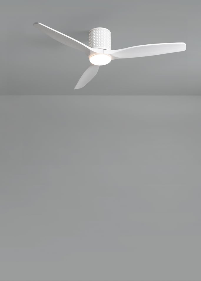 WIND CALM CUSTOM RATTAN - Ventilador de teto 40W silencioso Ø132 cm com luz LED no corpo e lâmpada, imagem da galeria 5
