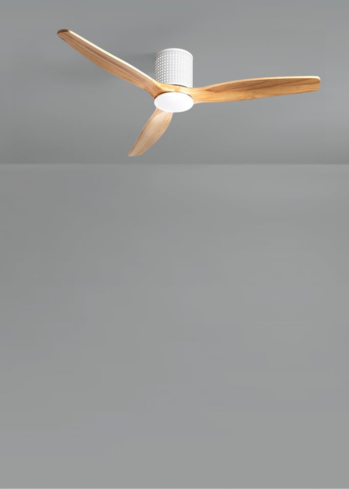 WIND CALM CUSTOM RATTAN - Ventilador de teto 40W silencioso Ø132 cm com luz LED no corpo e lâmpada, imagem da galeria 5