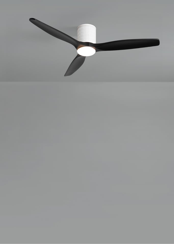 WIND CALM CUSTOM RATTAN - Ventilador de teto 40W silencioso Ø132 cm com luz LED no corpo e lâmpada, imagem da galeria 5