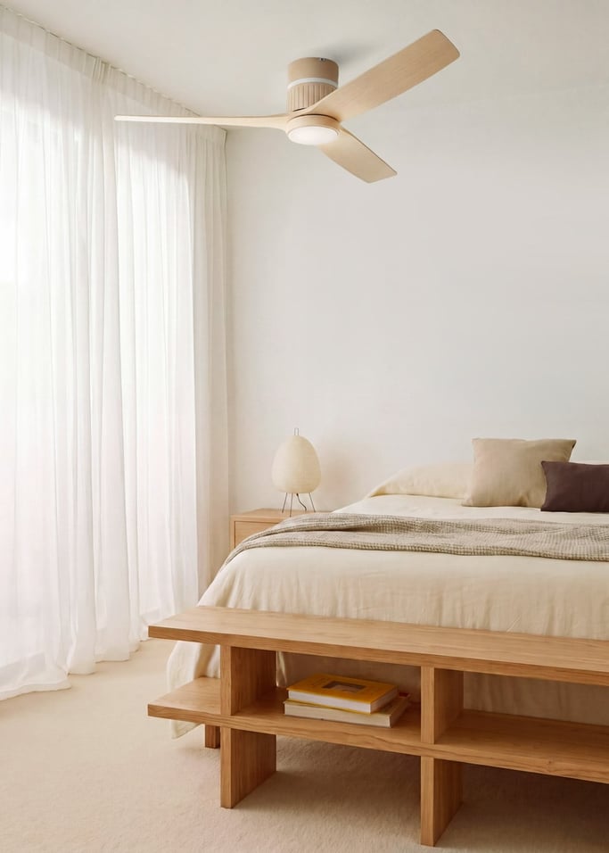 WIND LAYER - Ventoinha de teto silenciosa 40W Ø132 cm com luz ambiente, imagem da galeria 3