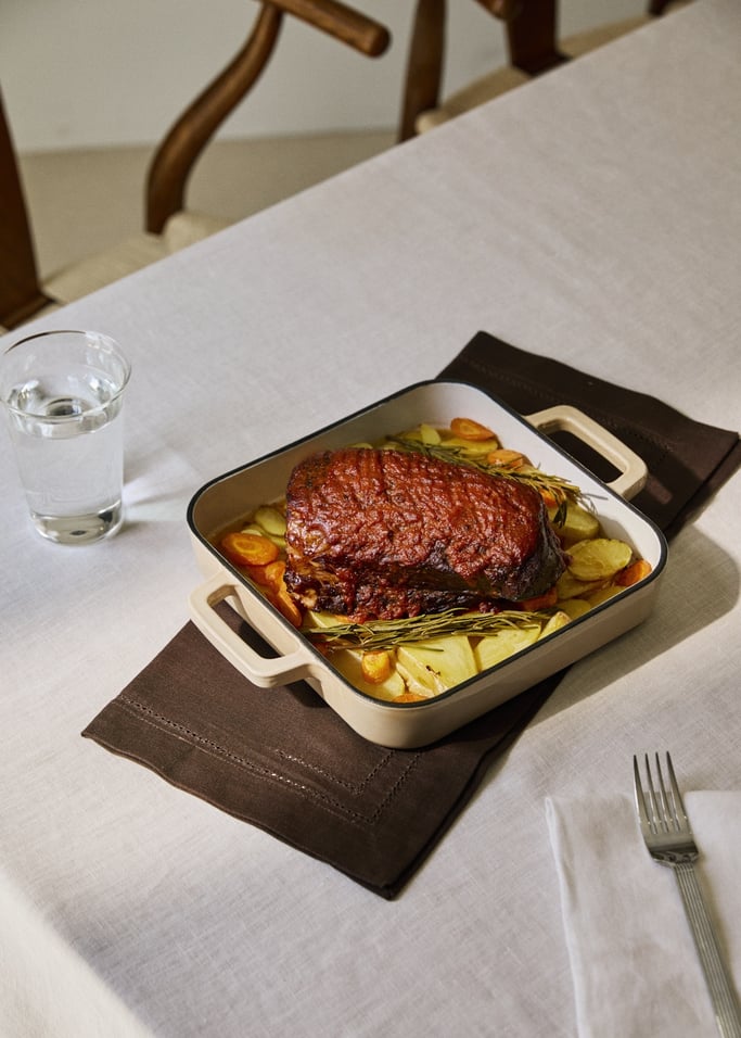 Conjunto de cozinha em ferro fundido esmaltado com 2 caçarolas IRON POT, frigideira IRON PAN e assadeira IRON ROASTER, imagem da galeria 5