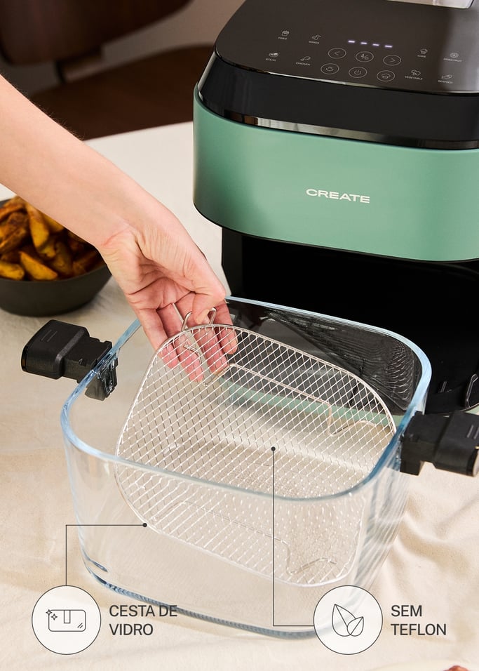 AIR FRYER STUDIO CRYSTAL LARGE - Fritadeira de ar em vidro de 6 L com vaporizador, imagem da galeria 2