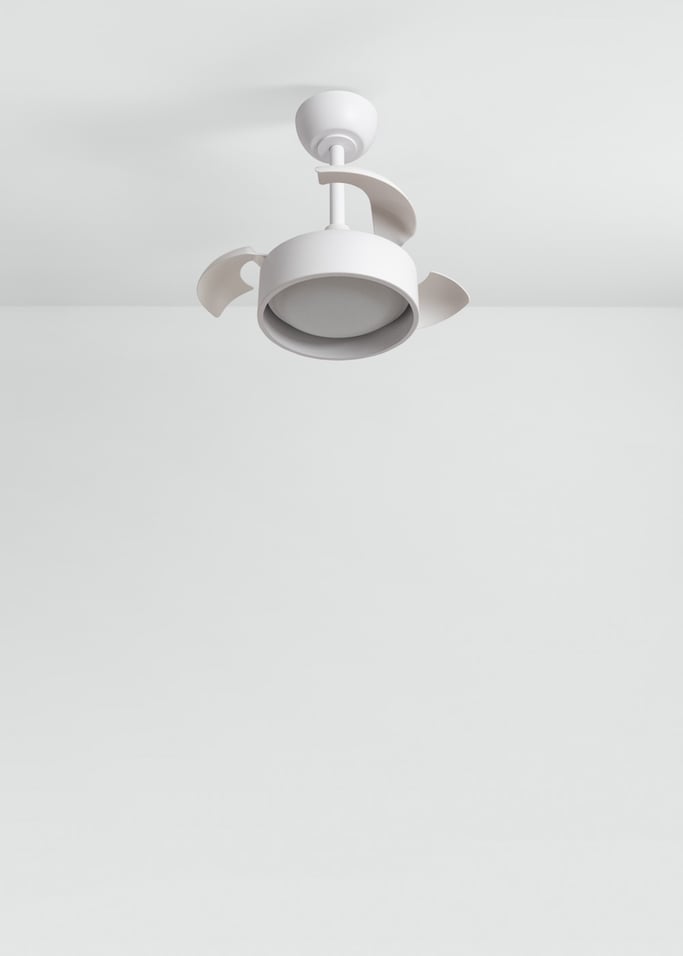 WIND CLEAR LAMP - Ventoinha de teto 40W silenciosa Ø55cm com pás retráteis e luz LED, imagem da galeria 4
