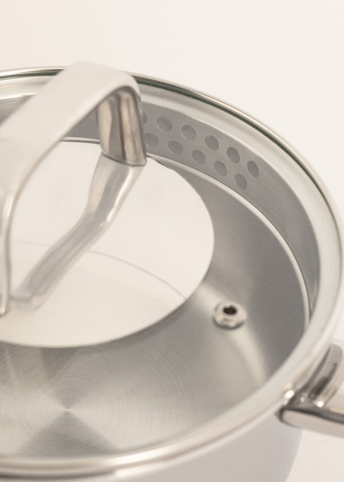 STEEL SAUCEPAN - Tacho em aço inoxidável de tripla camada com tampa, imagem da galeria 7