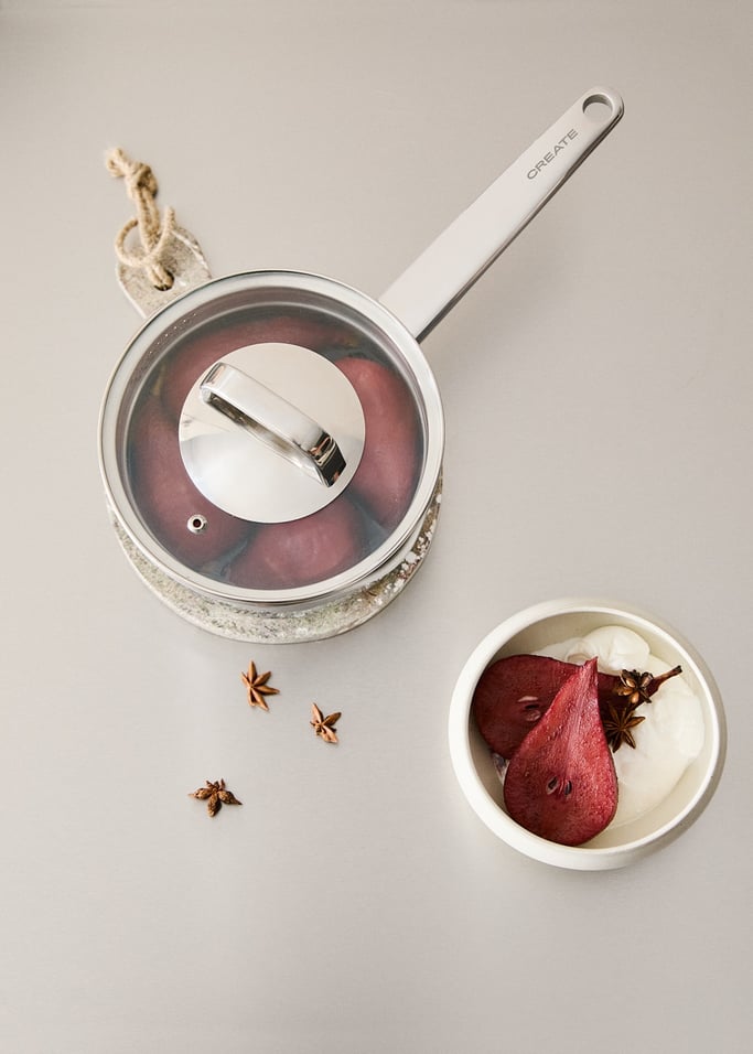 STEEL SAUCEPAN - Tacho em aço inoxidável de tripla camada com tampa, imagem da galeria 4