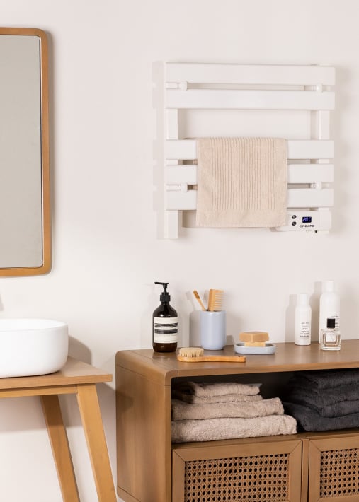 WARM TOWEL MINI - Electric floor-standing or wall-mounted towel rail 150W