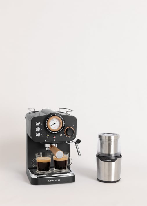 Pack THERA RETRO Express Coffee Maker + MILL PRO Coffee and Spice Grinder