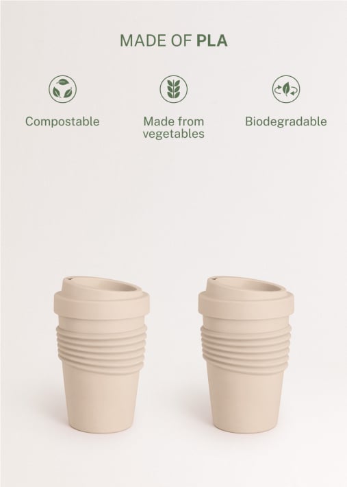 KITCHENWARE OUTDOOR ECO - Recycled coffee cup with lid