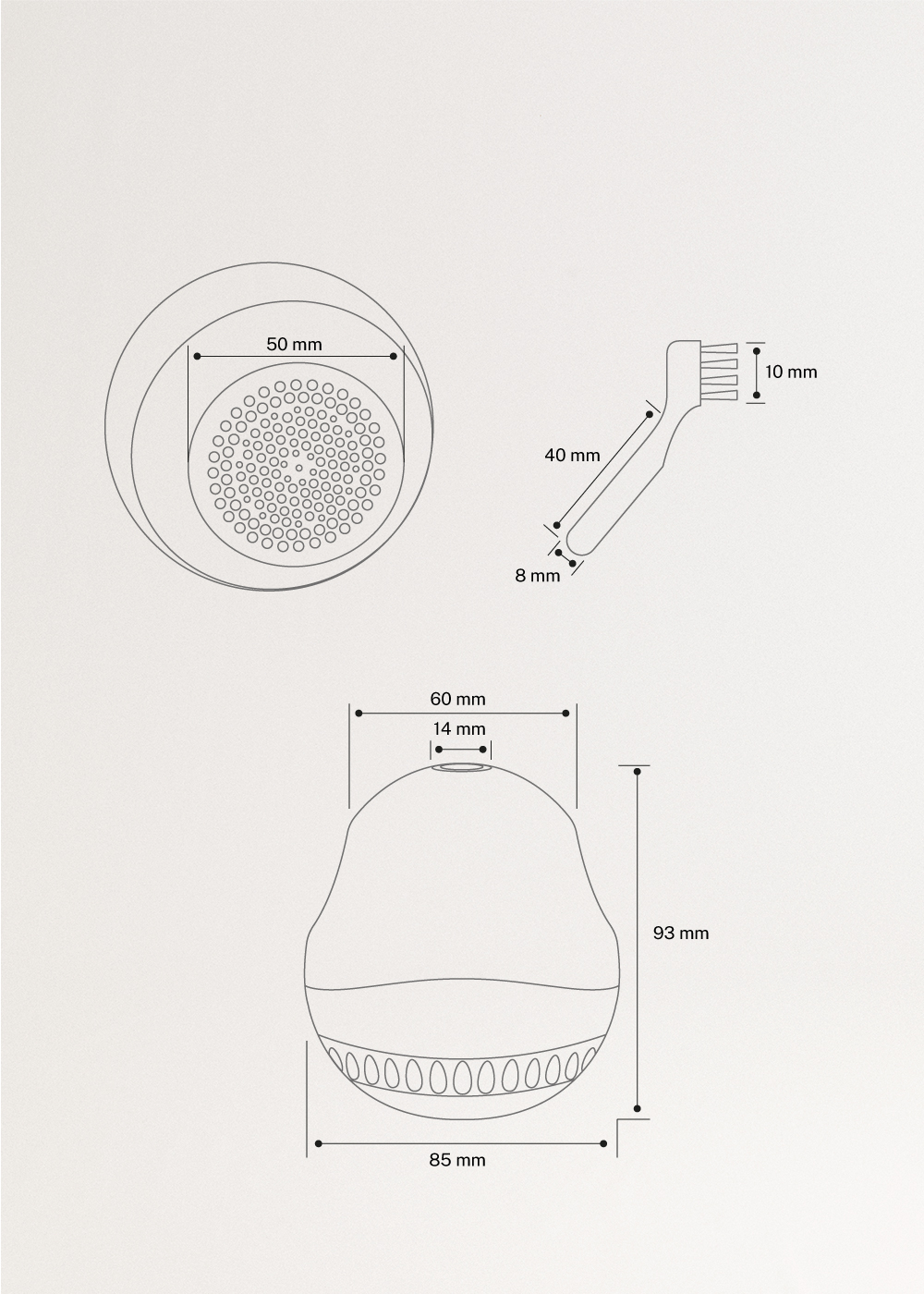 LINT REMOVER - 5W Electric lint remover, medidas foto vertical