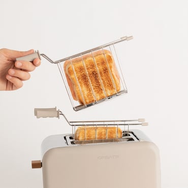 Pack TOAST RETRO Small Wide slice toaster + 2 GRILL GRID to make sandwiches Sand