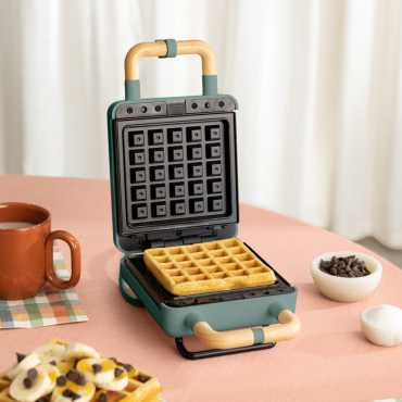 STONE STUDIO - Sandwich grill and waffle maker with removable plates Sage
