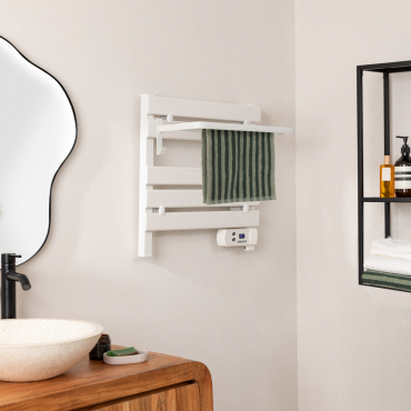 WARM TOWEL MINI - Electric floor-standing or wall-mounted towel rail 150W White