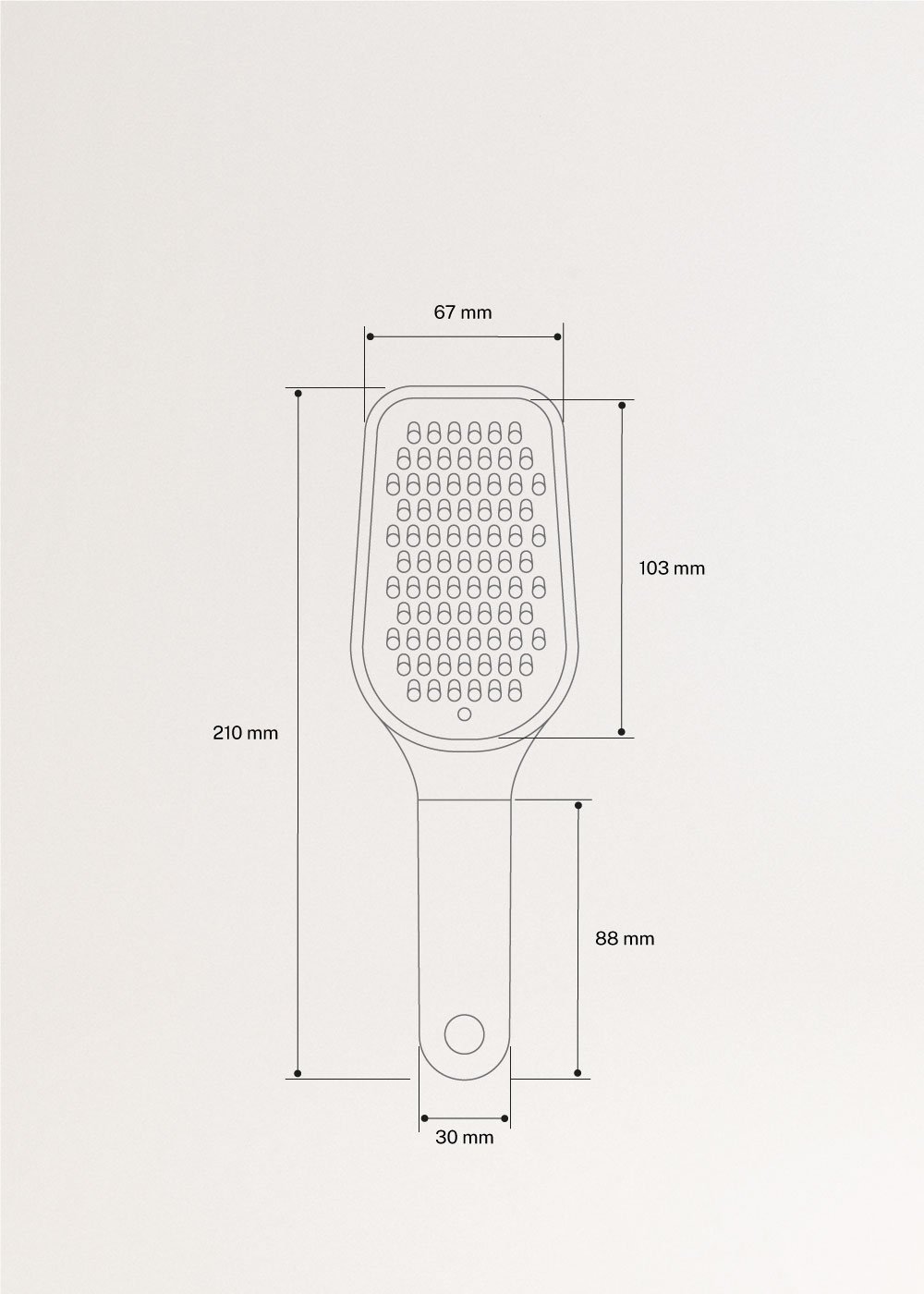KITCHENWARE STUDIO - Small stainless steel kitchen grater, medidas foto vertical