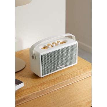 SPEAKER RETRO - Portable speaker with Bluetooth, USB, and AUX Off-white