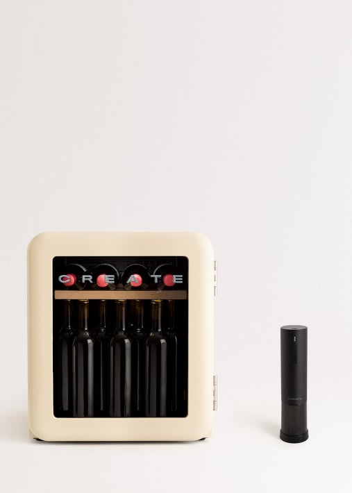 WINECOOLER RETRO - Retro-style electric wine cooler for 12, 45 or 76 bottles